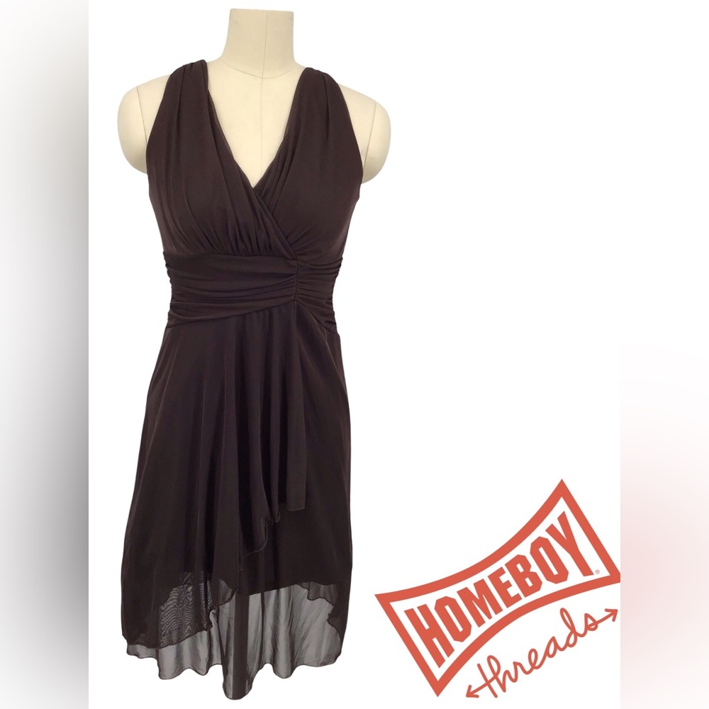 AGB Women's High Low Black Dress